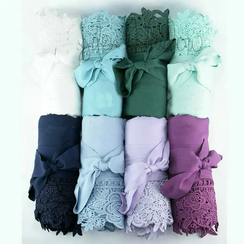 New Rayon New Solid Rayon Lace Trim Robe  Kimono Robes with Lace Trim Women Wedding Bridal Robe Short Belt Bathrobe