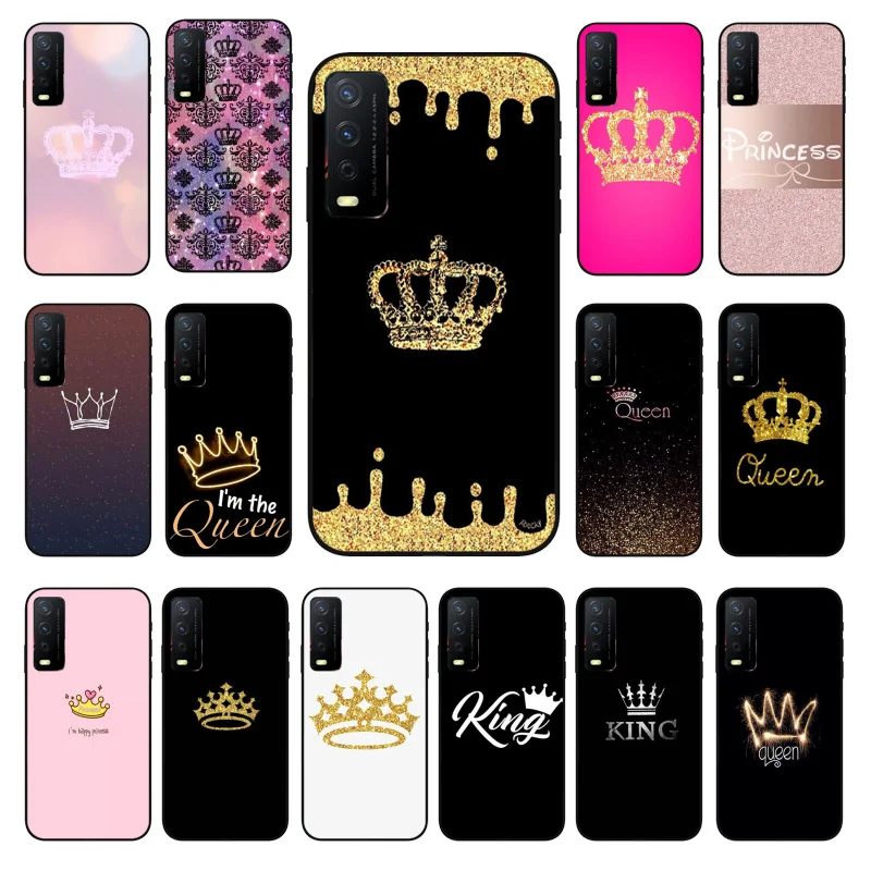 

Queen King Crown Princess Phone Case for VIVO Y31 Y21 Y70 Y21S Y20 Y72 1907 Y12 Y11S Y53S Y33S Y55 Y76 Y51 Y15S Y01