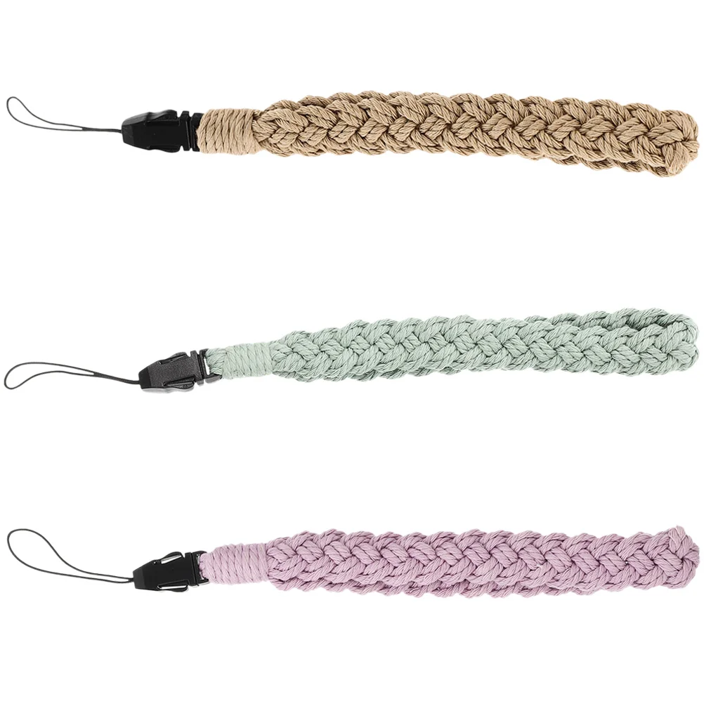 

3pcs Braided Wrist Strap Braided Wrist Lanyard Weave Wristlet Strap