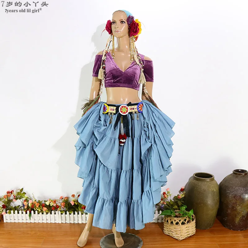 Бархатный костюм для танца живота Fat Chance Tribal Choli с короткими рукавами топ CJJ38