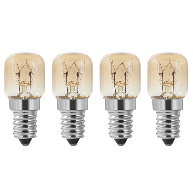 

Oven Bulb 4Pcs E14 Oven 15W Oven Bulb SES Cap Clear Pac Pygmy Oven Lamp E14 Resistant Up to 300 Celsius Light for Oven