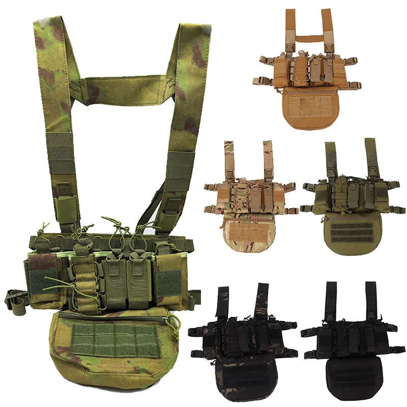 

FG Tactical Chest Rig Bag H-Harness Vest Military Vest Magazine Pouch Airsoft Walkie Talkie Pouch Hunting Shooting Vest Pocket