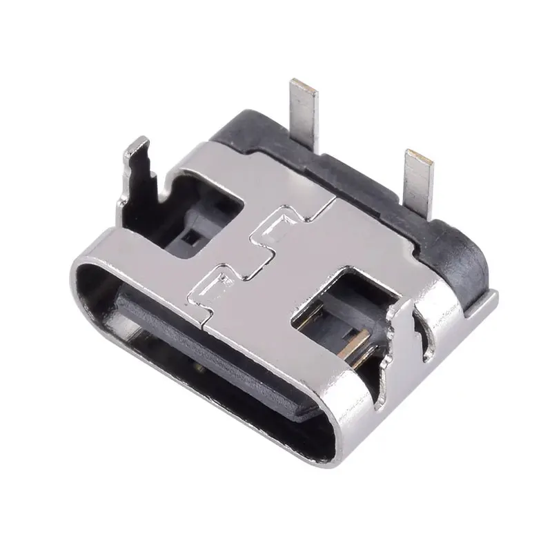 

1-20 шт. Type-C 2-контактный горизонтальный 90 ° Вставной разъем для быстрой зарядки Type-C, гнездовой разъем USB