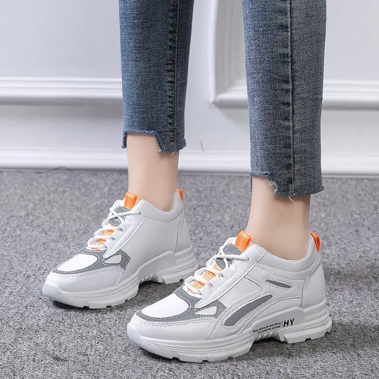 

Women Vulcanized Shoe Hidden Heels Sneakers Women Breathable Mesh Platform Sports Shoes Woman Height Increasing Casual Shoes
