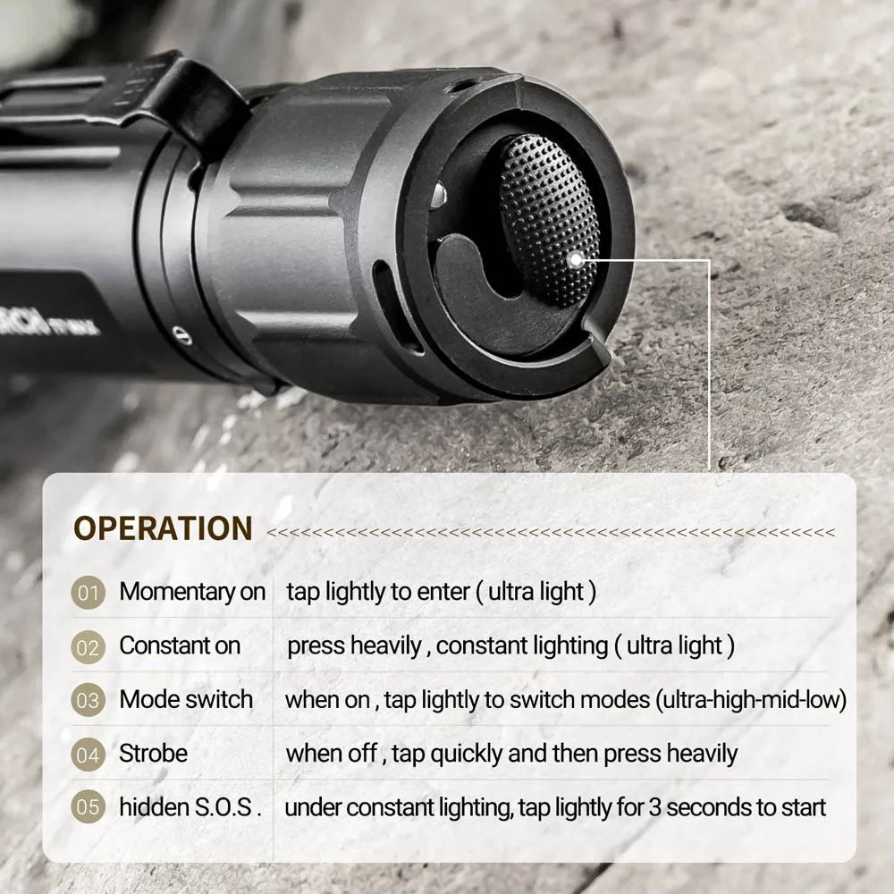 Фото Nextorch T7 MAX SET 1100 м длинный луч мощный фокус водонепроницаемый перезаряжаемый светодиодный охотничий фонарик уличный белый свет №4