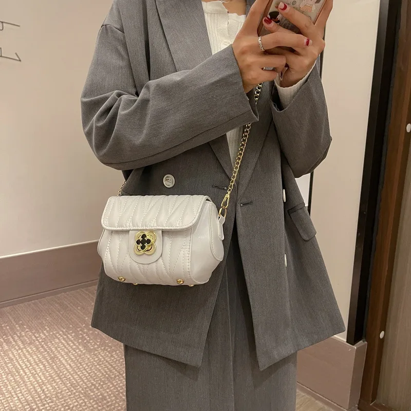 

Trendy Chain Shoulder Square Bag Fashion Women PU Leather Small Crossbody Bag Satchel Tote Messenger Shoulder Purse 2022 women