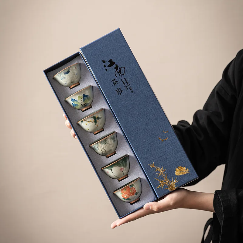 Чайная чашка с печью Brother набор из 6 чашек ручная роспись чайный сервиз в стиле