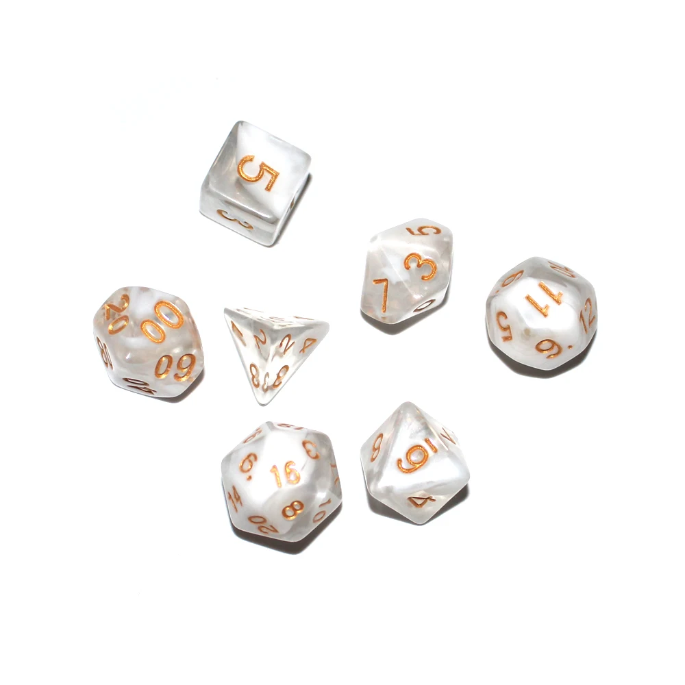7Pcs/Set Game Dice Multi-Sided Clear Set For RPG DND Accessories Polyhedral Board Card Tarot Supplies |