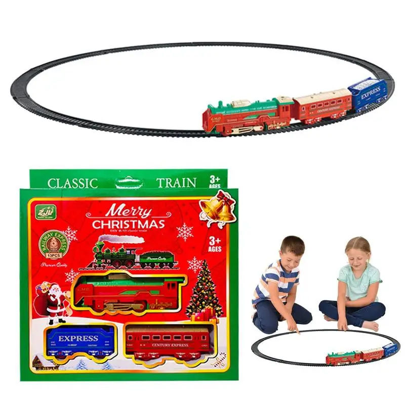 

Электрический Рождественский поезд, мини-поезд на рождественскую елку со встроенным аккумулятором в стиле ретро, игрушечный поезд