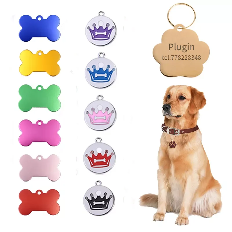 

Engraving Personalized Laser Metal Pet Name Tag Anti-lost Customized Dog Cat ID Collar Puppy Nameplate Tag Pendant Supplies