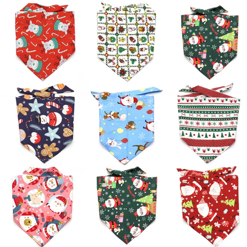 

Christmas Pets Scarves Dog Accessories Dogs Scarves Dog Supplies Cotton Cats Dog Towel Scarves Scarves Bandana For Dogs