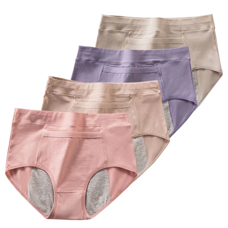 

menstrual cycle absorbent underwear women Cotton high waist panties woman Leak Proof Physiological Pants Briefs For Menstruation