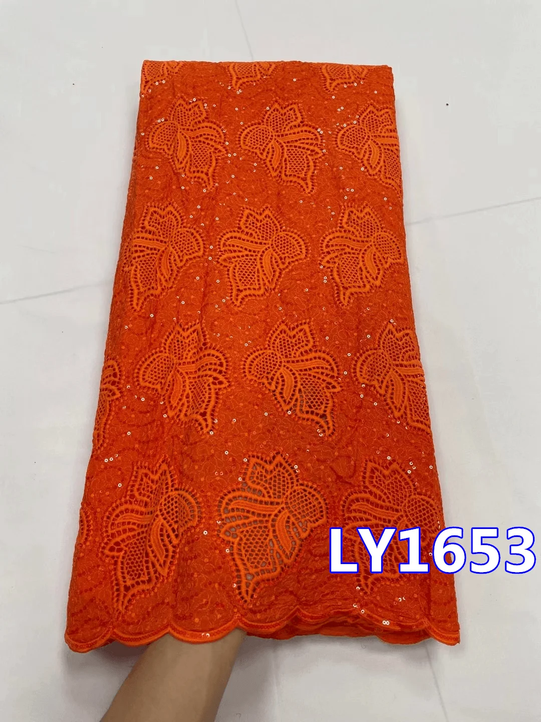 

African Luxry Guipure Lace Fabric 2022 High Quality 5yrds Soft Nigerian Embroidery Swiss Voile Cord Lace Fabric for Dress LY1653