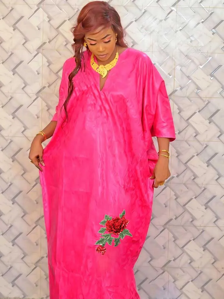 

2023 Top Quality Bazin Riche Dashiki Robe For African Women Bride Traditional Wedding Free Size Bazin Riche Long Dresses