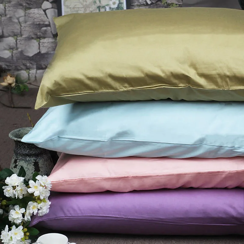 

80 Pillowcases Satin Solid Color Single Double Pillowcase Washable Simple Fashion Home Cotton Summer Home Textile Pillowcase