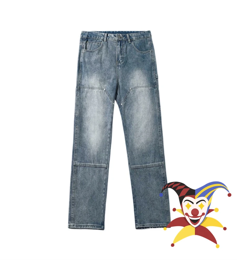 

Мужские и женские джинсы с большими карманами ММ6 Margiela, джинсы хорошего качества на молнии с эффектом потертости 1:1