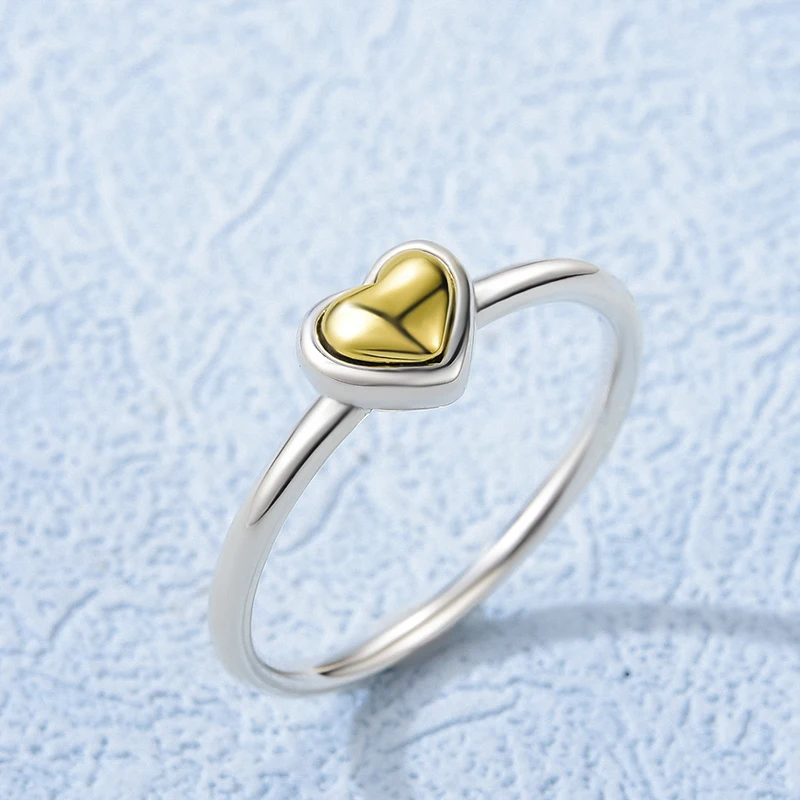 

Stylever 925 Sterling Silver Cute Gold Color Love Heart Rings for Women Stackable Female Ring for Luxury Quality Jewelry 2022