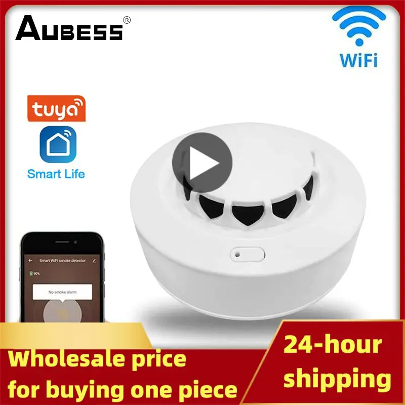 

Беспроводной детектор дыма с дистанционным управлением, универсальный детектор дыма с звуковой сигнализацией, 80 дБ, Wi-Fi