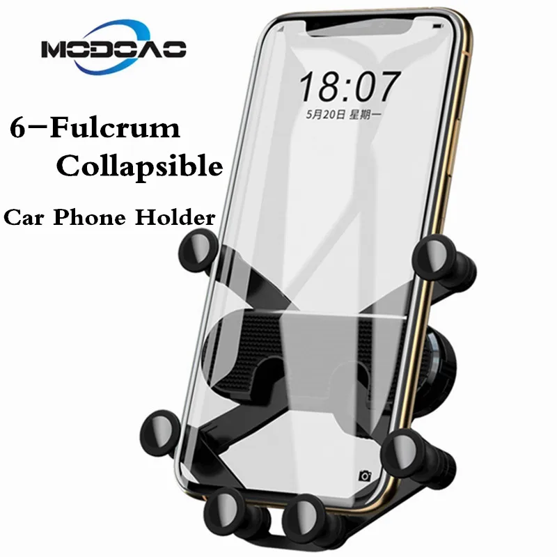 

Универсальный 6-точечный твердый Складной автомобильный держатель для телефона гравитационный Автомобильный держатель для телефона в автомобиле с креплением на вентиляционное отверстие держатель-подставка для смартфона