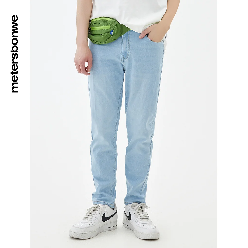 Metersbonwe 22 New Straight Jeans Men Summer Casual Youth Trend Slim Close-Fitting Pants Male Pants Men Thin Trousers