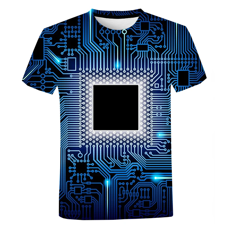 

2022 New Electronic Chip 3D T-shirt Computer CPU Printed Fashion Casual Short Sleeve Men Women Harajuku Streetwear T Shirt