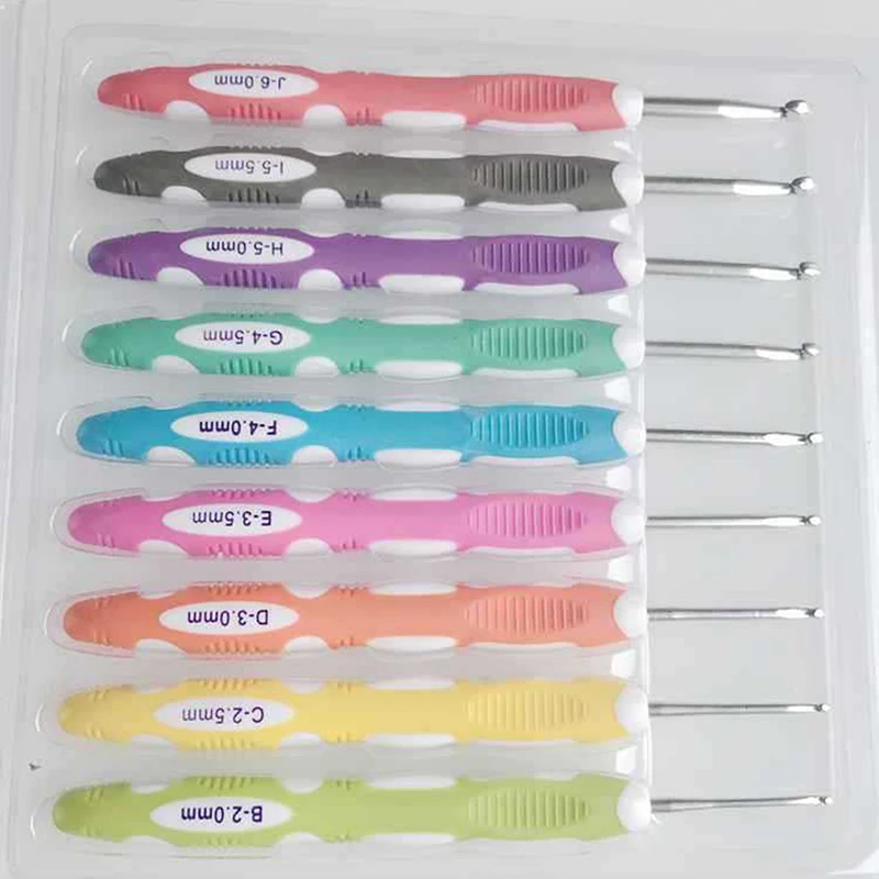 

9Pcs/Set Ergonomic Crochet Hook Set Crochet Needles Knitting Needle Tool DIY Sewing Accessories