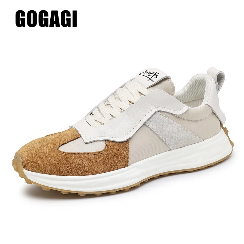

Quality Men Casual Shoes Breathable Men Sneakers Outdoor Comfortable Leather Patchwork Solid Color Male Shoes Zapatos Hombre