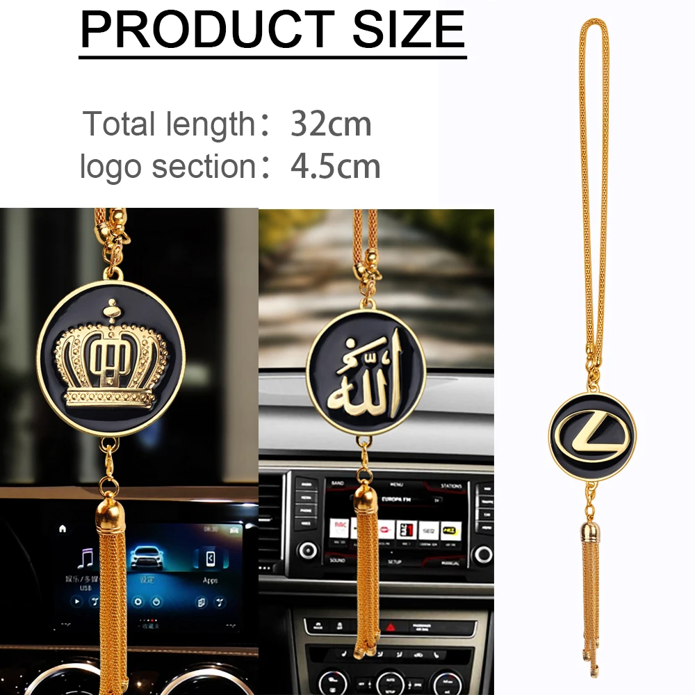 

1PCS 3D Metal Rear View Mirror Car Ornaments Pendant Decoration Accessories For LEXUS CT200h F sport ES LS IS GS LC RC GC RX