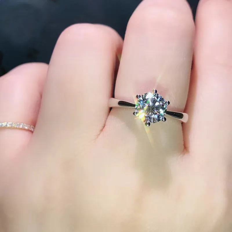 

2022 New Fashion Elegant Women's Luxury Open Moissanite Ring Wedding Accessories Jewelry for Women Free Shipping
