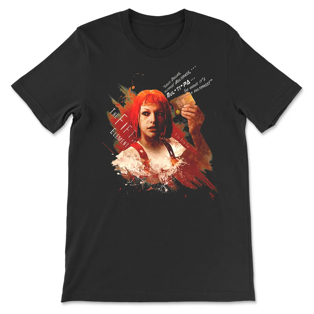

The Fifth Element Leeloo Dallas Multipasss Unisex Pure Cotton T Shirt Men Casual Short Sleeve Tees Tops Dropshipping