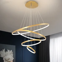 New Nordic ring led dining room chandelier modern minimalist living room bedroom interior lighting chandelier lamps