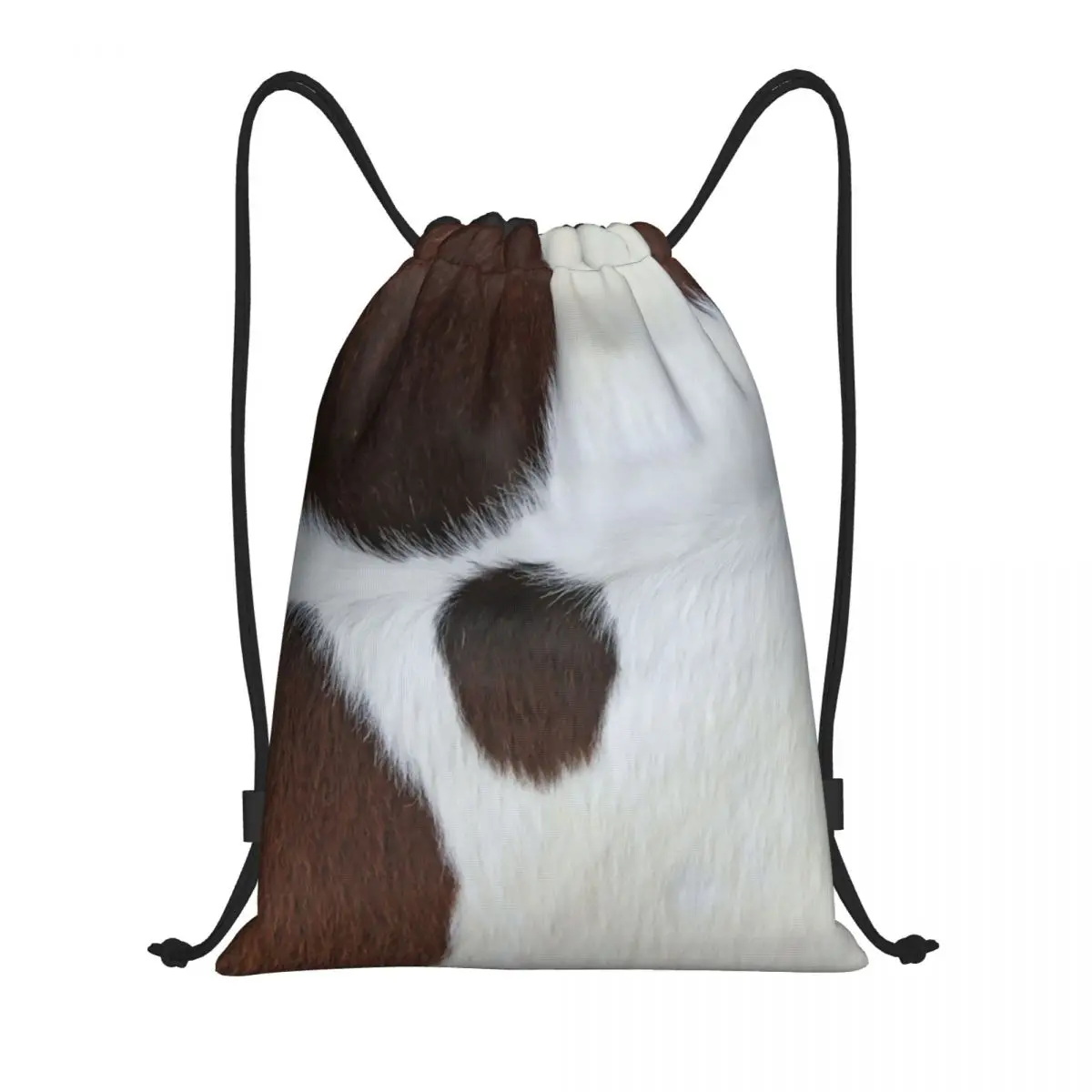 

Farmhouse Cow Browm Skin Pattern Print Drawstring Backpack Bags Lightweight Cow Cowhide Gym Sports Sackpack Sacks for Yoga