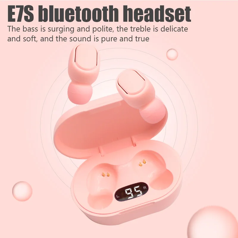 E7S Tws Wireless Headphones Bluetooth Earphones bass Headsets with Mic Sport Noise Cancelling Earbuds For Xiaomi Redmi iPhone images - 6