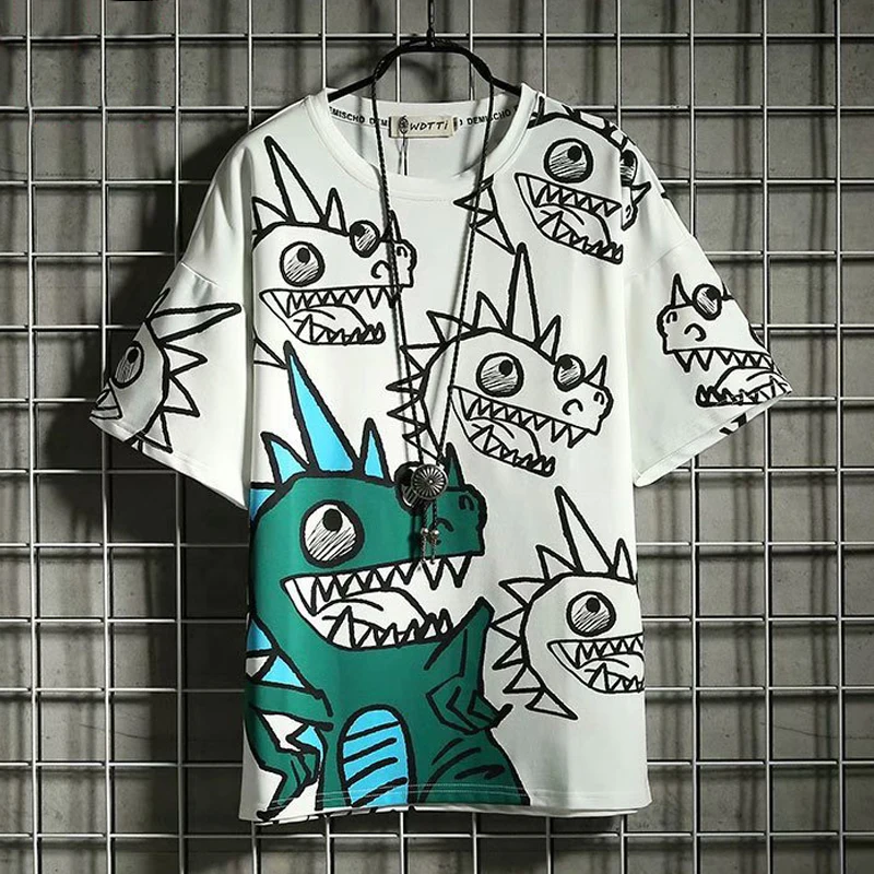 

Kawaii летняя мультяшная Футболка Мужская Готическая забавная Футболка Harajuku Мужская мода Япония хип-хоп Амин оверсайз парные футболки для мал...