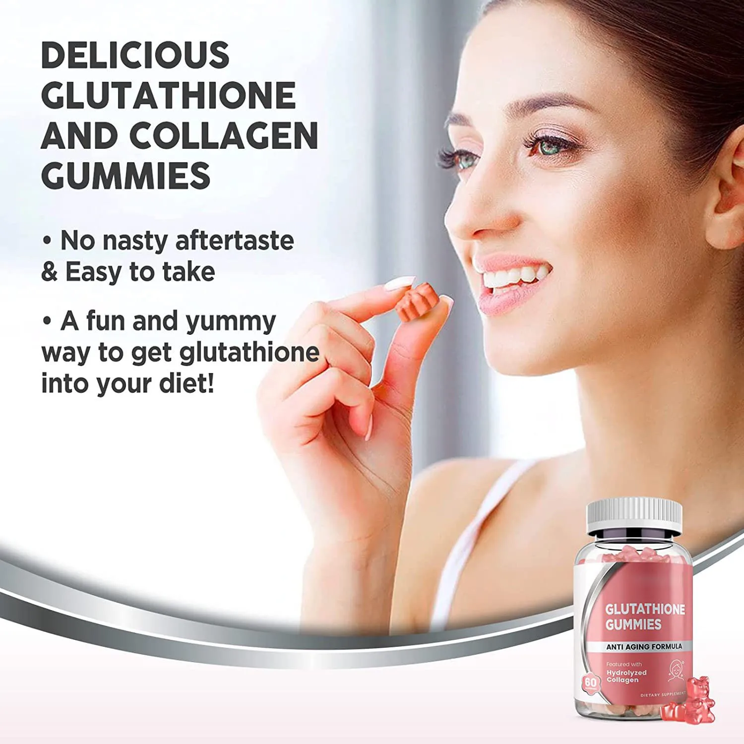 

60 pills glutathione whitening gel skin detoxification anti-aging facial whitening agent collagen skin brightening soft candy