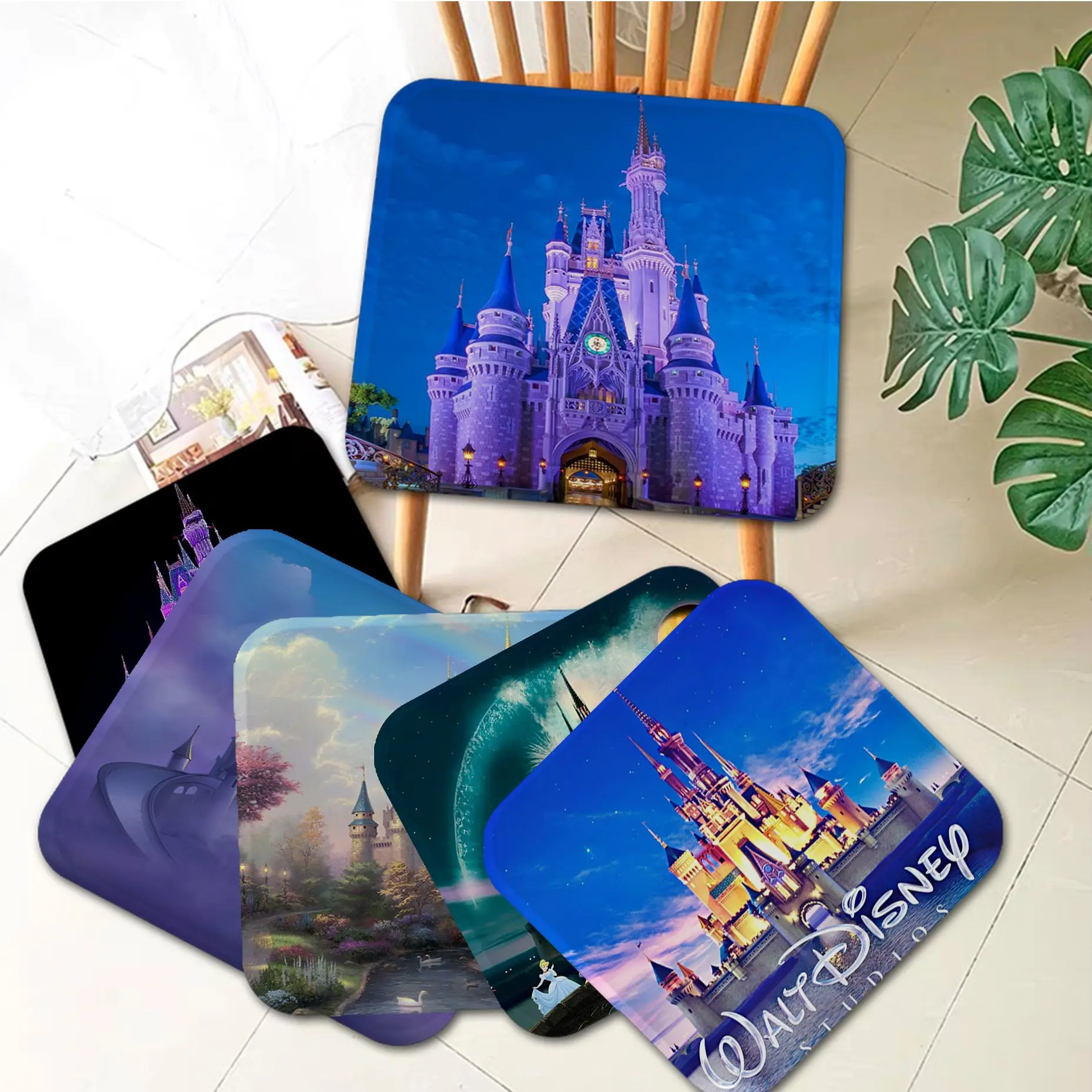

Disney Castle Decorative Dining Chair Cushion Circular Decoration Seat For Office Desk Cushion Pads chair cushion