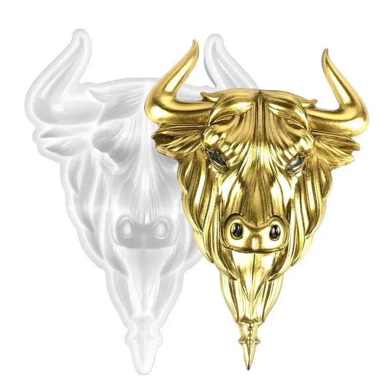 

Epoxy Resin Animal Molds Silicone Epoxy Casting Cow Headd Moulds Realistic Cow Head Mould 3D Semi Cow Head Epoxy Resin Art