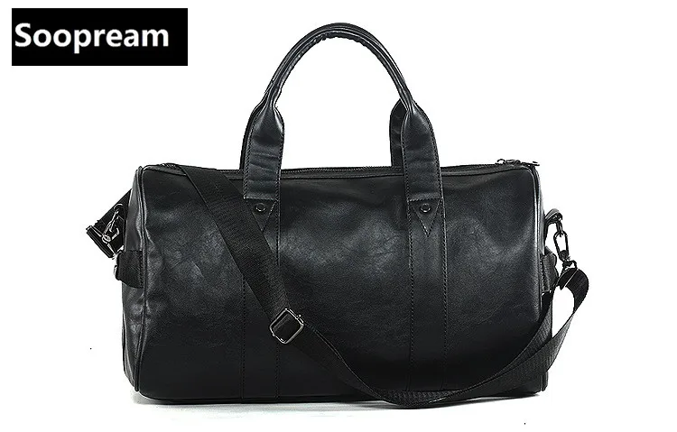 

Men's PU luggage carrier business Leather Travel Bag Men Overnight Duffel Bag high quality Vintage crossbody bag for sportsman