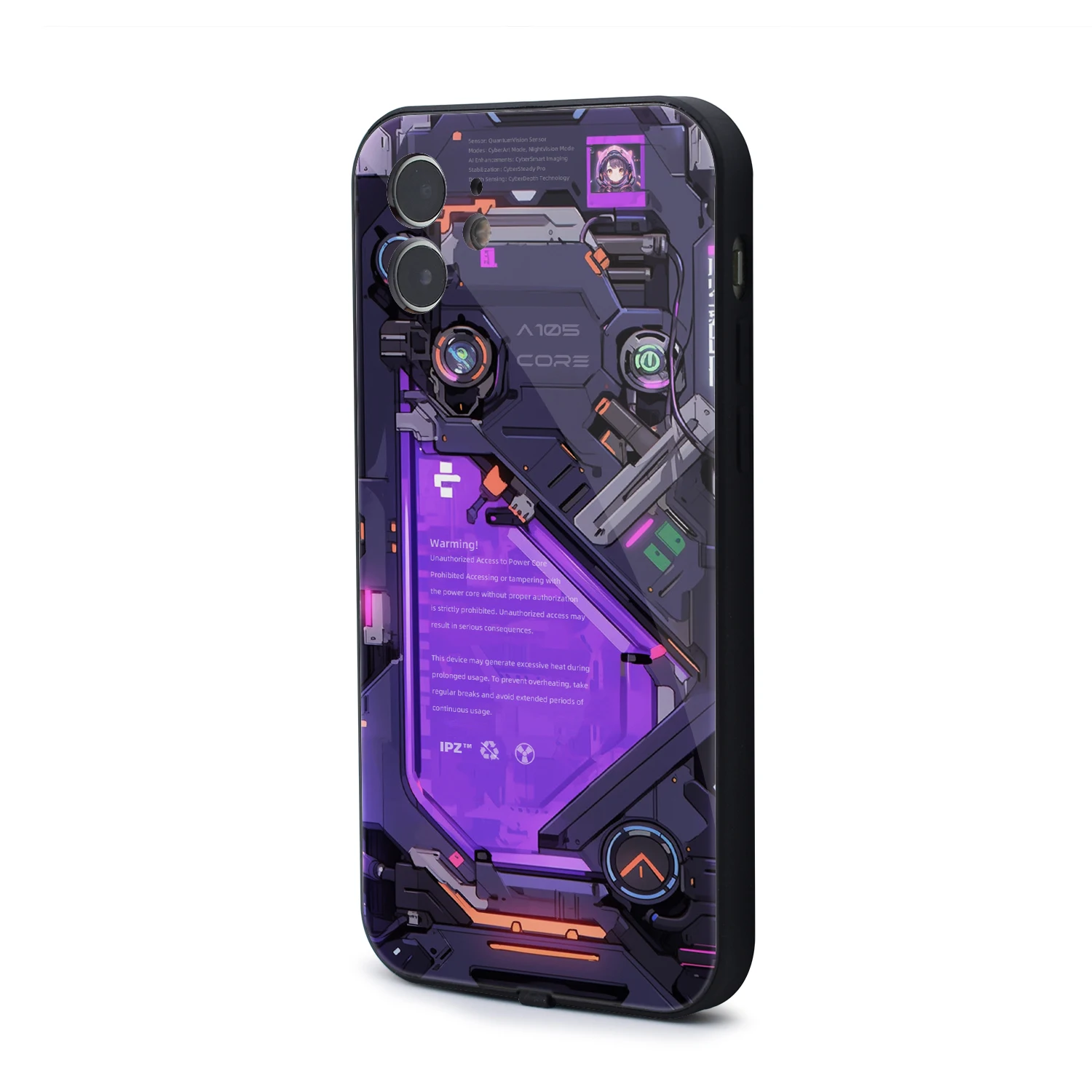 Cool Cyberpunk Future Style Teardown Printing Tempered Glass Luminescent Flash Case Compatible with iPhone 7 8 Plus X Xs XR 11 1