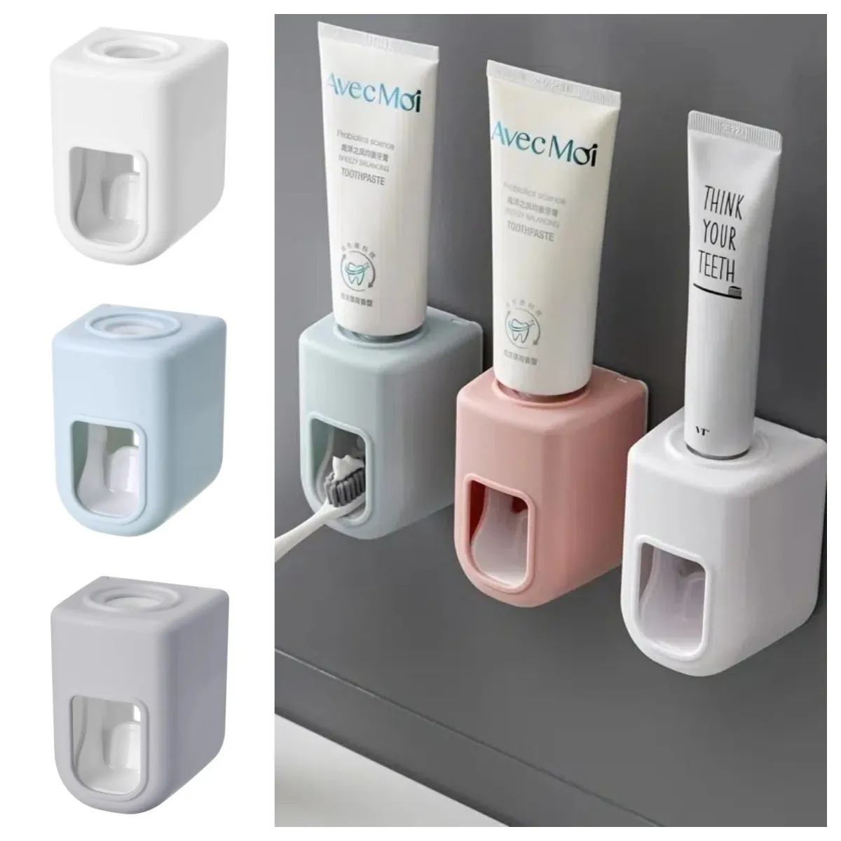 

1Pc Automatic Toothpaste Tube Squeezer Wall Mounted Dust Proof Simple Toothpaste Holder Home Lazy Popular Bathroom Accessories