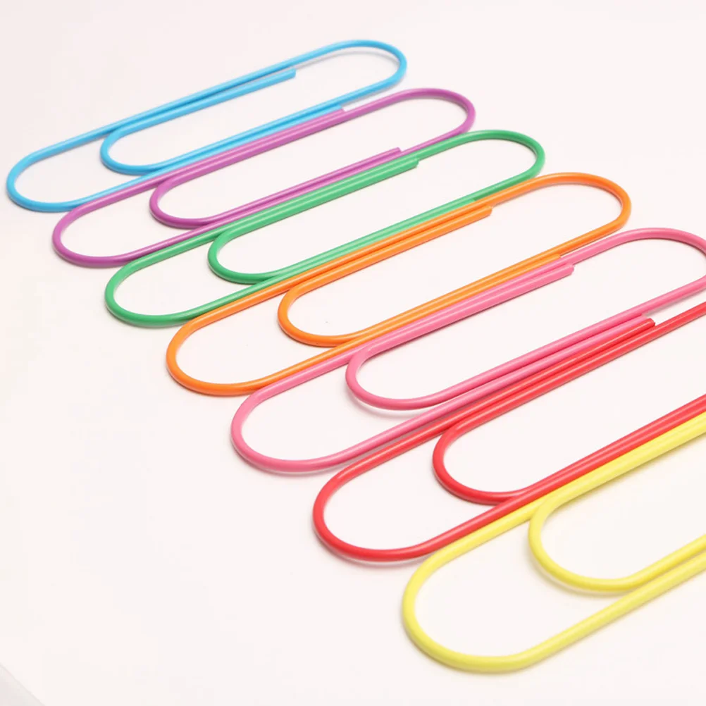 40 шт. скрепки для бумаг разноцветные 100 мм Jumbo с металлическим покрытием держатель