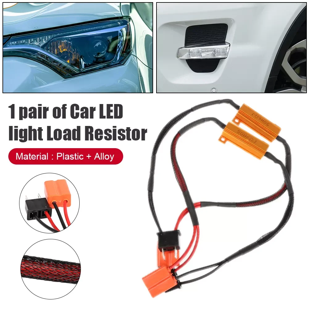 

2pcs H7 50W 6Ω Car LED Canbus Load Resistor Controller Warning Canceler LED Decoder Light Error Free 12V-24V Resistance