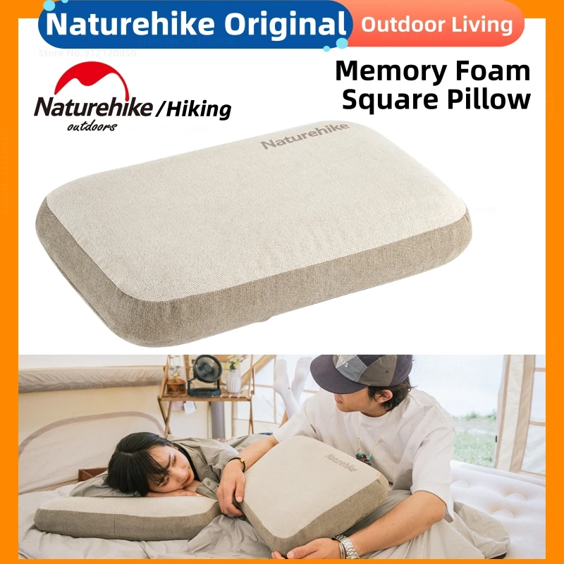 Naturehike New Camping Memory Foam Comfort Square Pillow Portable Airplane Pillow Travel Ultralight Outdoor Tent Sleeping Pillow