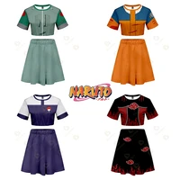 naruto 3d short skirt t shirt fashion women two piece sets print crop top skirt tracksuit clothes cosplay costume summer outfits