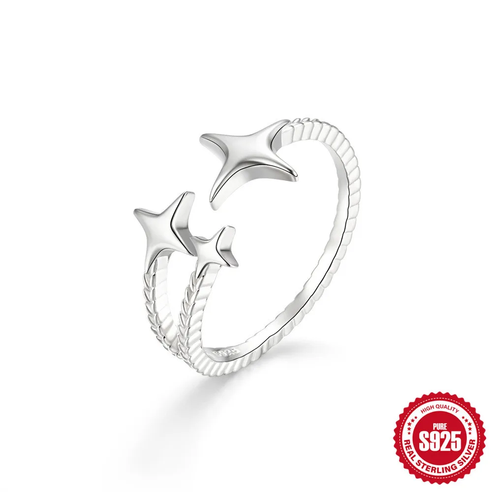 Женское открытое геометрическое кольцо из серебра 925 пробы с цирконом