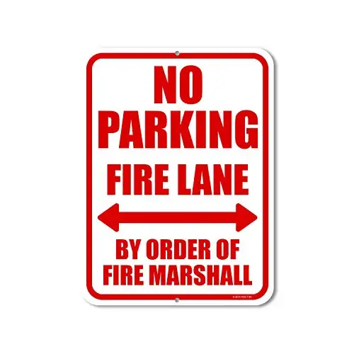 

Honey Dew Gifts No Parking Sign, No Parking Fire Lane by Order of Fire Marshall Metal Aluminum No Parking Fire Lane Sign,