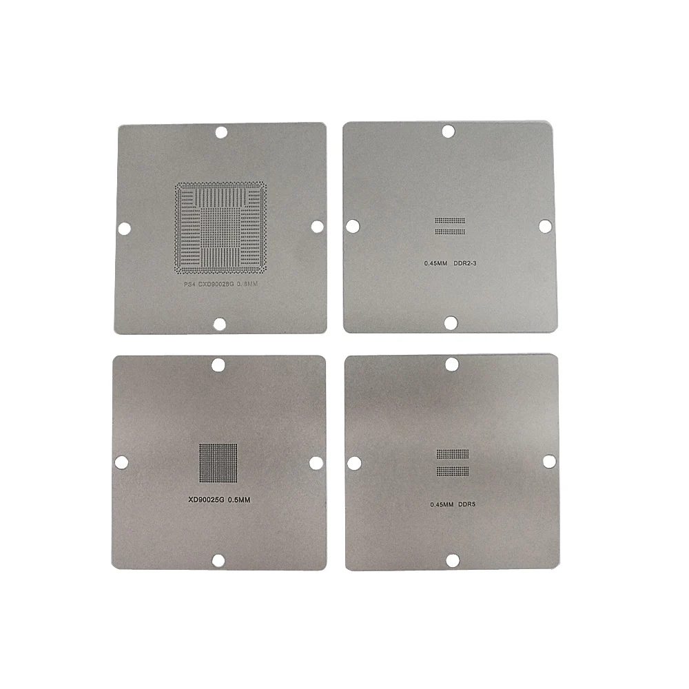 

6pcs/lot 90x90mm BGA Reballing Stencils 0.55mm Solder Ball Steel Template for PS4 BGA IC Reball Station Tools