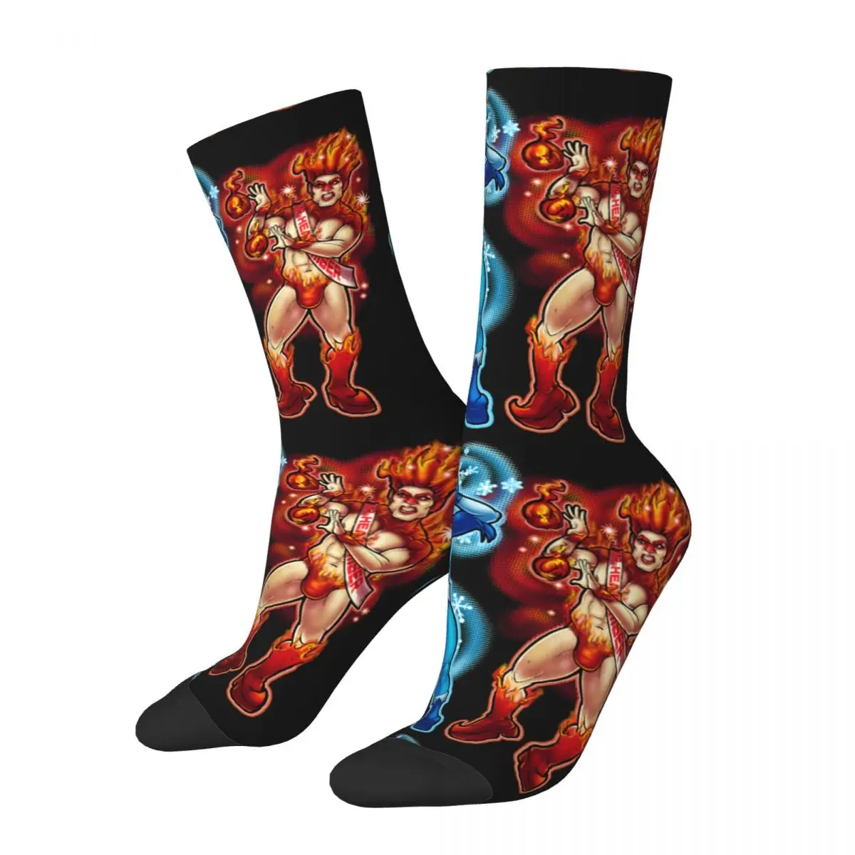 

Забавные Компрессионные носки для мужчин, винтажные бесшовные Компрессионные носки в стиле хип-хоп с надписью снег против жары, без Санта-К...