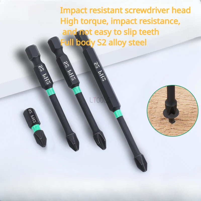 

S2 Alloy Steel Strong Magnetic Batch Head Cross High Hardness Hand Drill Bit Screw Electric Screwdriver Set 25 50 65 70 90 150mm