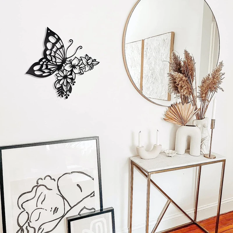 

Butterfly Decoration Wall Art Wall Home Decor Hanging Appearance Wall Decor Metal Hanging Butterfly Decor Easy To Use